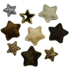 Applicatie glitter ster 17 mm, goud