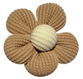 Bloem ribbel lichtbruin/crème 50 mm