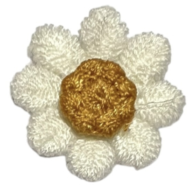 Bloemetje offwhite/mosterd 19 mm