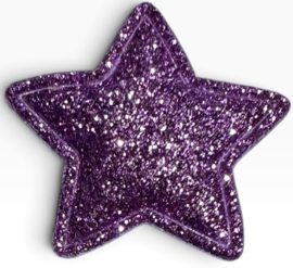 Applicatie glitter warm-paarse ster 33 mm