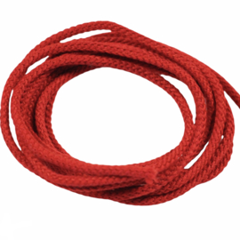 Koord katoen rond 3mm rood per meter