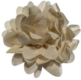 Stoffen bloem +/- 9 cm beige