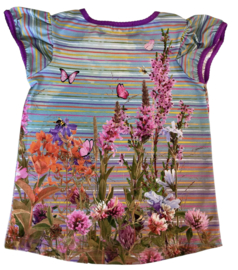 T-shirt met pofmouwtjes veldbloemen 134-146