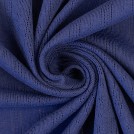 Ajour tricot: Tiana blauw met iets paarse gloed (Swafing), per 25 cm
