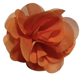 Stoffen bloem 6,5 cm oranje