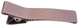 Alligator haarclipje 50x10 mm met stof bekleed; oudroze