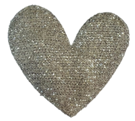 Applicatie glitter hart lichtgoud 47 mm, per stuk