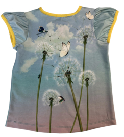 T-shirt met pofmouwtjes bloemetjes en bijtjes 128-146