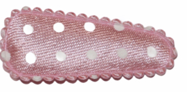 kniphoesje satijn roze met witte stip 3 cm. Per 10 stuks.