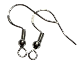 Oorbellen haakjes 925 verzilverd 20x20 mm, per paar