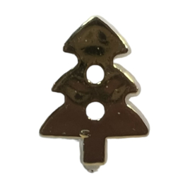 Knoopje gouden kerstboom 18x14 mm, per 5