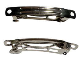 French Barrette clip 5 cm zilverkleur, per stuk