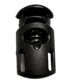 Koordstopper 1 gat; 27x15mm zwart, per stuk