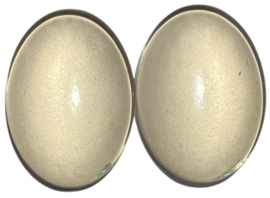 Set van 2 glas cabochons creme 18 x 25 mm