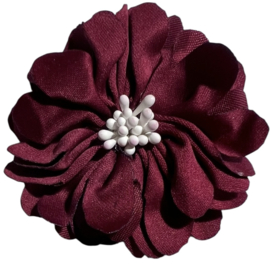 Stoffen bloem 5 cm bordeauxrood