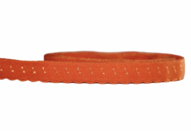 Elastische biaisband met schulprandje (vouwkant) oranje 10mm per 0,5 meter