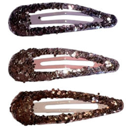 Klik klak haarspeldje lila met glitters 5cm, per stuk