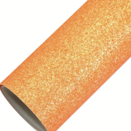 PU leer A4 lapje; glitter oranje