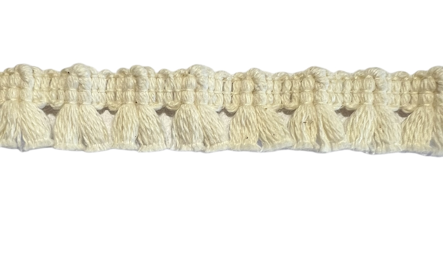 Kwastjesband ecru 15mm, per 0,5 meter
