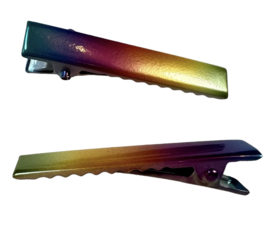 Alligator clip rainbow 40mm x 8mm, per stuk