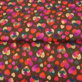 French Terry tricot (digitale print): Lovely hearts, per 25 cm