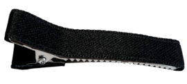 Alligator haarclipje 50x10 mm met stof bekleed; zwart