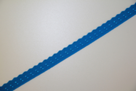 Elastische biaisband met schulprandje (vouwkant) blauw 10mm per 0,5 meter