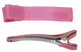 Alligator haarclipje 10x50 mm roze, per stuk