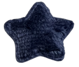 Applicatie  pluche ster 25 mm donkerblauw