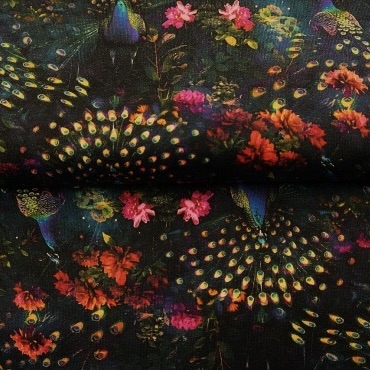 Tricot: peacock bloom, per 25 cm