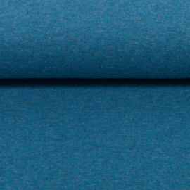 Boordstof: melange petrol (Swafing kleur 1748) 47,5 cm rondgebreid, per 25 cm