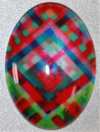 Glas flatback cabochon multi color 18 x 25 mm