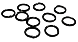 Ringetjes 5 mm met opening zwart, per 10 stuks