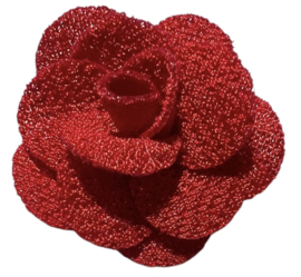 Stoffen bloem 25mm rood