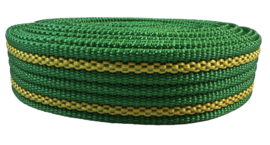 Tassenband groen/ geel 25mm EXTRA STEVIG, per 0,5 meter