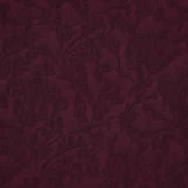 Viscose Belissi Gucco aubergine gebloemd , per 25 cm