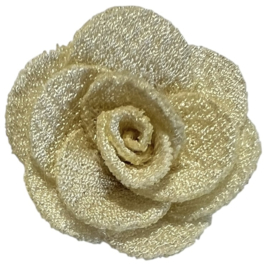 Stoffen bloem 25mm crème