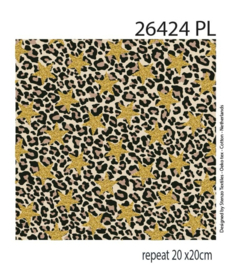 Katoen: Panter & sterren (Stenzo), per 25 cm