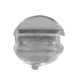 (Flatback) bevestiging voor aan haarelastiekje transparant 14mm (voor 4 mm elastiek) , per stuk