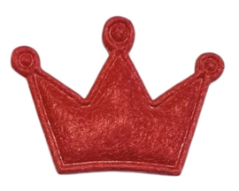 Kroontje vilt rood 21x26 mm