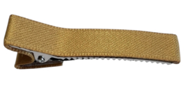 Alligator haarclipje 50x10 mm met stof bekleed; okergeel