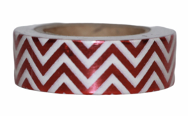 Masking tape shiny red-white chevron