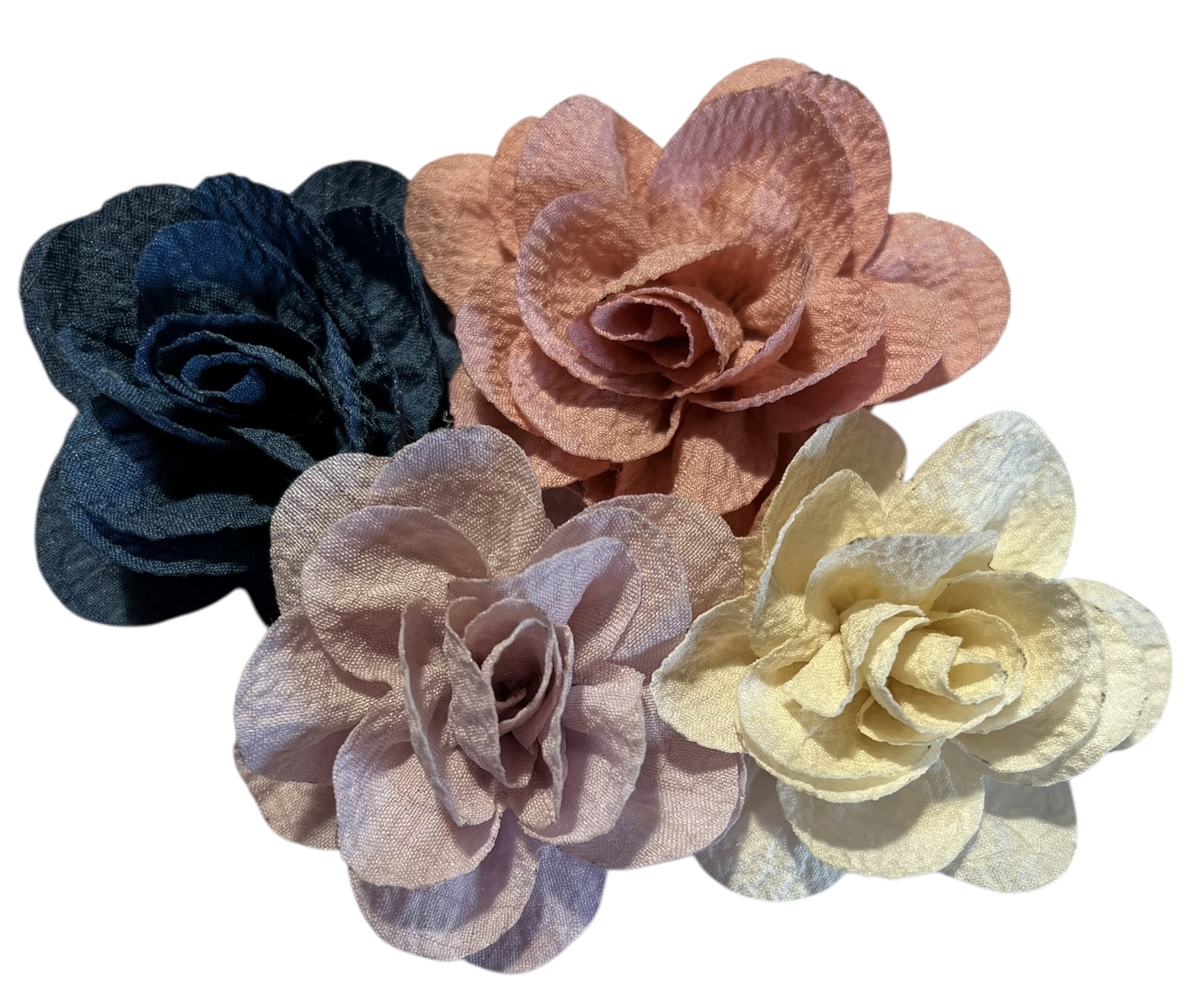 Stoffen bloem +/-6 cm oudroze