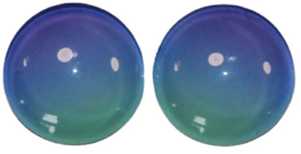 Glascabochon 12mm paars/mint,  per 2 stuks