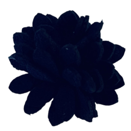 Imitatie leren bloemetje 25mm, donkerblauw