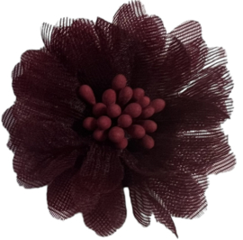 Chiffon bloem 4 cm aubergine