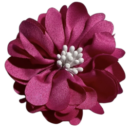 Stoffen bloem 5 cm fuchsia