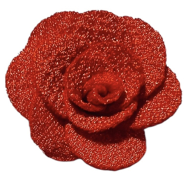 Stoffen bloem 25mm donker oranje