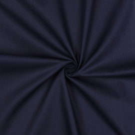 Katoen poplin: effen NAVY, per 25 cm