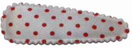 kniphoesje wit met rode stip satijn 5 cm